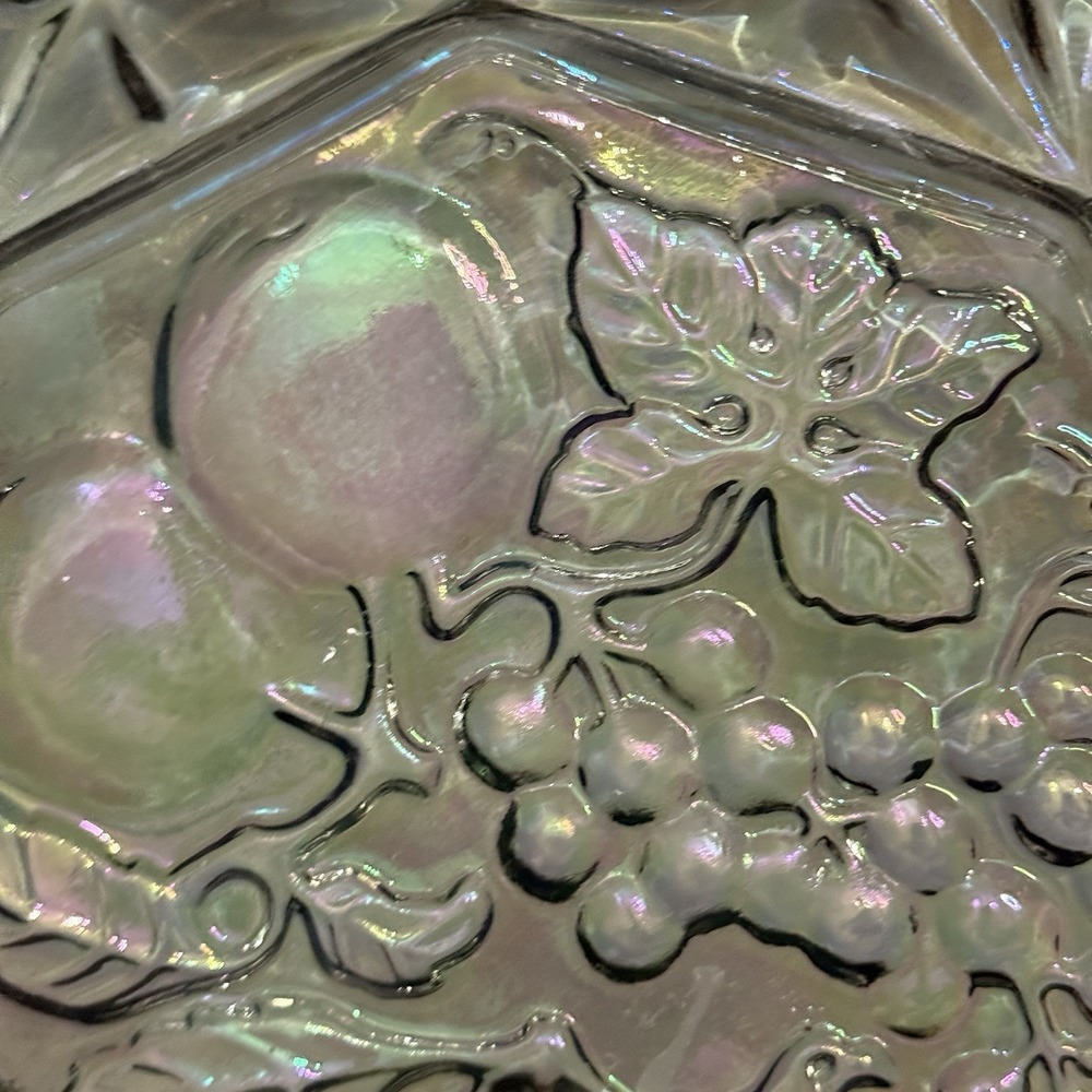 Vintage Federal Glass Bowl Smoke Iridescent Carnival Depression Glass - Picture 4 of 6